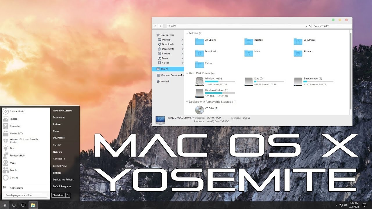mac high sierra transformation pack for windows 7